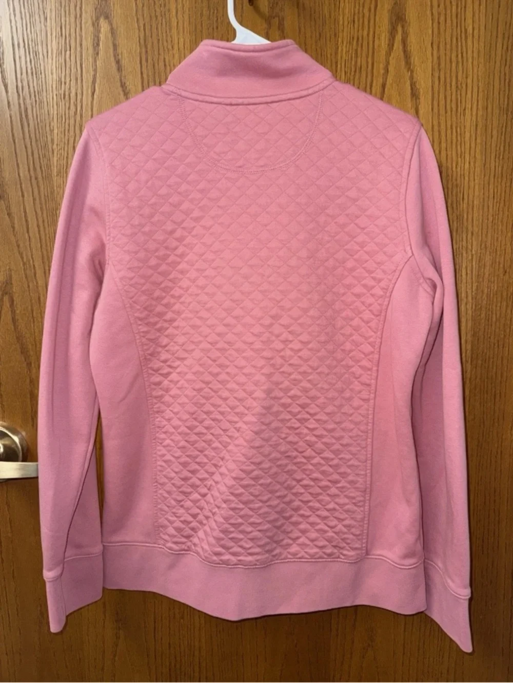 LL Bean Women’s Quilted Full Zip Sweatshirt Shacket Rose Wash Light Pink Small T